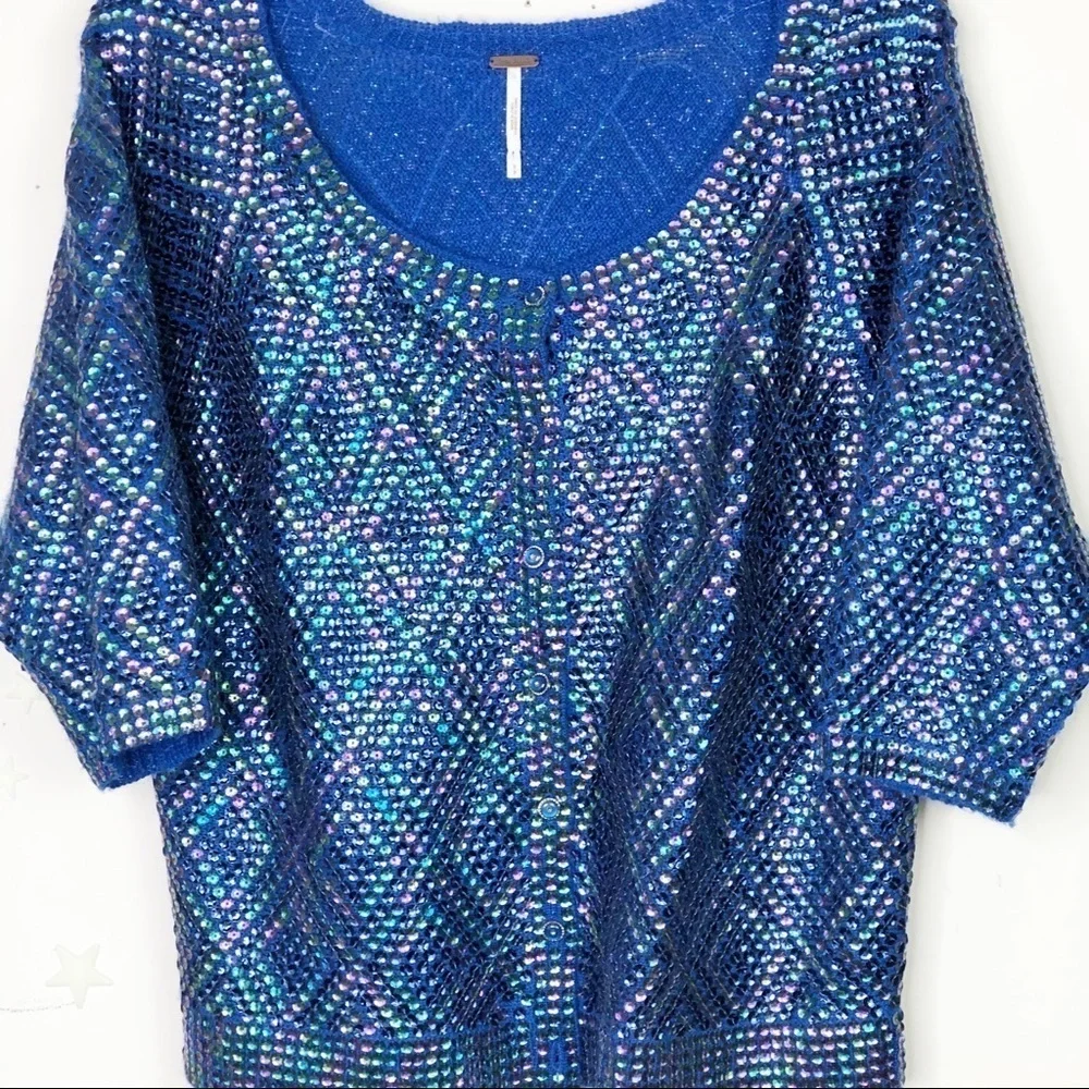 Free people pop star sequined cardigan